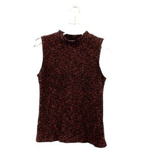 Cotton:On Women's Orange Black Tank Top MEDIUM Sleeveless Chunky Knit Crew Neck‎
